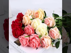 Rosa simulada Rosa única Venda por atacado Casamento Decoração de casa Flores simuladas Rose Bundle