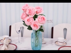 Bouquet de rosas simulado, flor de seda, flor de plástico, flor falsa, decoração de sala de estar de uma única ramificação