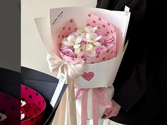 A popular valsa polka ponto em forma de uma peça folha flor buquê papel de embrulho 520 dia da mãe fl