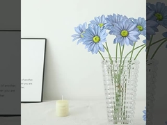 Três peças de tecido de seda sintética de crisântemo de verão flores artificiais para casamento em casa