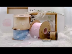 Indústria Pesada Pêssego Coração Bordado Fios de Neve Bouquet Embalagem Macarrão Faixa Loja de Flores Bolo Sh