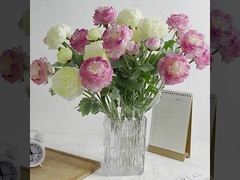 Simulado de alta qualidade 3 cabeças de pelúcia mil pose flor de lótus, peônia do oceano, flor simulada, casamento em casa