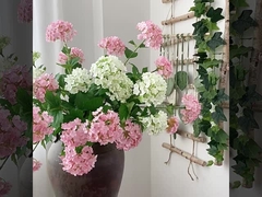 3 cabeças de madeira bordada simulação de bola flor flor falsa decoração de casa decoração macia casamento