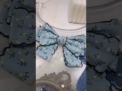 Banda de denim de imitação floral de um só lado