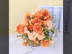 Decoração de crisântemo artificial, flores de seda, camomila, arranjo fotográfico da sala de estar, flor