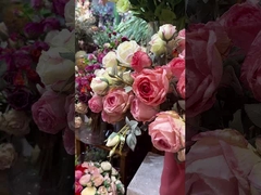 Simulação de rosa, mesa de jantar com flores falsas, decoração de mesa de café, buquê, sensação de luxo, carbonizado.