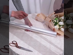 Papel de embrulho de flores, celófano impermeável transparente, embalagem de material feito à mão, plástico bou