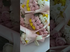 Caixa de presentes de flores de sabão de 18 rosas, buquê de flores de sabão, Dia dos Namorados, presente de Natal, aniversário pequeno p