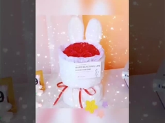 Bouquet de arranjos florais do Festival Qixi, presente do Dia da Mãe, orelhas de coelho bonitas, flores artificiais, s