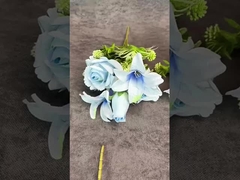 Simulado Flores Rosa Europeia Combinação de Lírio Bouquet Casamento Casa Decoração Decoração Cross bo