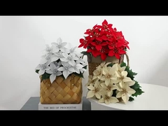 Simulação transfronteiriça de poinsettia decoração de Natal, presentes de casamento, buquês de flores falsos, bricolage