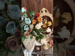 Simuladas flores de rosas, 6 cabeças Dora Rose Waterfall, decoração floral falsa, Bouquet de casamento por atacado