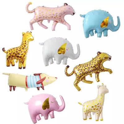 comprar Balão inflável da folha das decorações do partido dos brinquedos de Cat Dog Tiger Giraffe Elephant do aniversário das crianças do balão de Wholesal Fabricação em linha