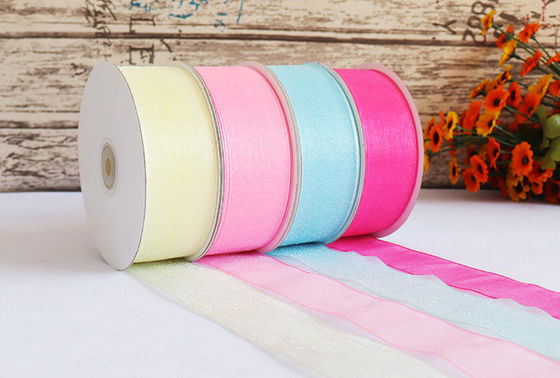 Bom preço. Fio de neve de 4 cm com fita Fio de pérola transparente com fita de casamento on-line