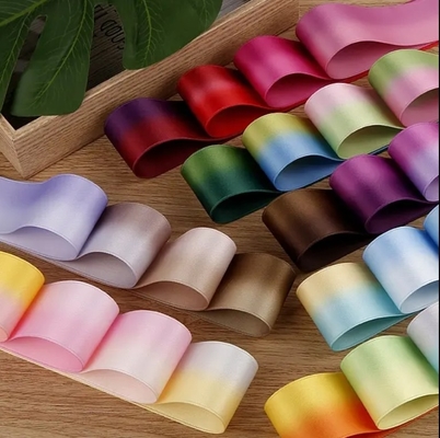 Bom preço. Impressão de poliéster-algodão de dois tons fita de cetim arcos de cabelo material acessórios presente embrulho de flores on-line