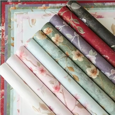 Bom preço. Papel de embalagem de flores em relevo de celulose mista de alta qualidade para impressão de arte retrô chinesa on-line