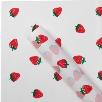 comprar Papel de embrulho de flores impermeável de morango mate de borda Papel de embrulho de flores materiais de papel de flores translúcidos por atacado online manufacture