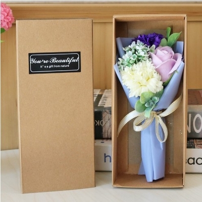 comprar Caixa de presente de buquê de sabão de rosa presente de férias pequena atividade de presente prático simulação de cravo flor pequeno buquê online manufacture