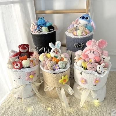 Bom preço. Ideia de presente para o Dia dos Namorados boneca de pelúcia criativa com buquê de simulação de luz e opções de cores múltiplas on-line