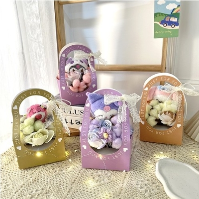 Bom preço. Criativo chinês Dia dos Namorados presente desenho animado boneca de pelúcia cesta de flores com várias opções de cores on-line