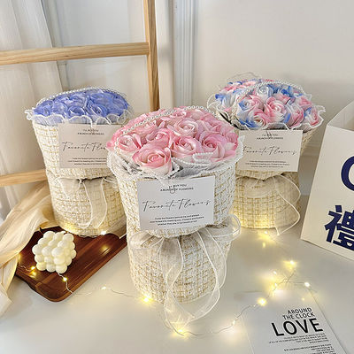 comprar Graduação Qixi Aniversário 20x35cm Bouquet de Sabão com Rosa Multicolor Perfeita Namorada Presente Fabricação em linha