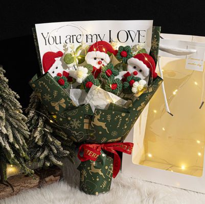 comprar Bouquet de flores simulação de lã de 20x33cm de tricô à mão com opções de cores múltiplas Fabricação em linha