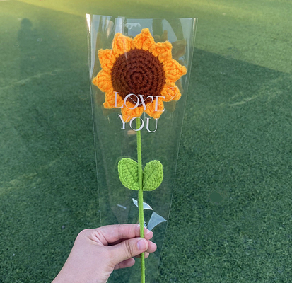 Bom preço. Bouquet de flores de fios de malha realista de 20x35cm com opções de cores múltiplas on-line