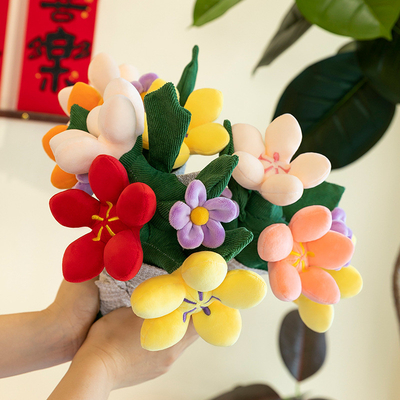 Bom preço. Variedade de flores 10x30cm Bouquet bonecas de casamento divertidas realistas de mão flores de pelúcia para meninas presentes românticos on-line