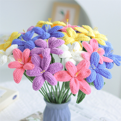 comprar Empilhadeira de tricô de crochê de tulipa artesanal Bouquet Falsos Floral Decoração de Mesa para o Dia dos Namorados / Presente Variedade de Tulipa online manufacture