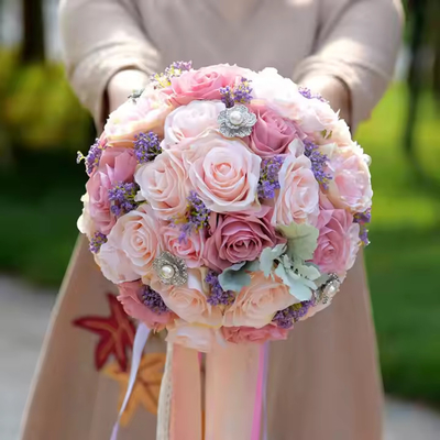 comprar Bouquet de flores de rosa artificial casa de casamento flores decorativas para a noiva dama de honor Bouquets de flores dia dos namorados presente online manufacture