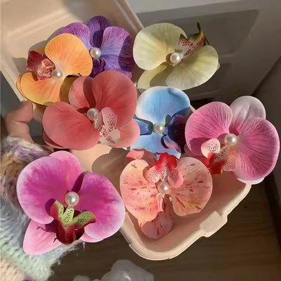 Bom preço. Venda Quente Apêndices Artificiais de Orquídea Floral Clip de Cabelo Floral Acessórios de Cabelo de Férias on-line