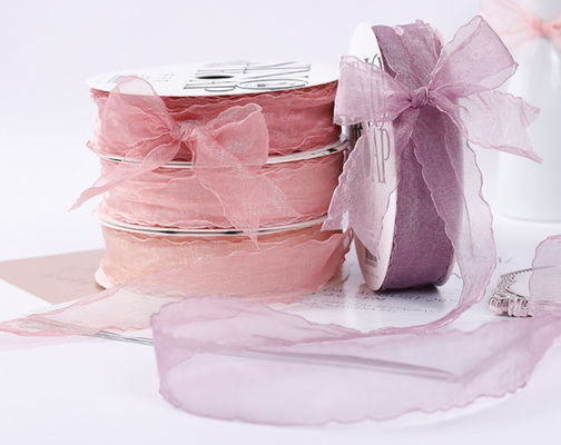 comprar Roupas de flores, cinto de gaze super doce, cor sólida, gaze de neve ondulada, fita de seda bordada, flores frescas, presentes, arcos, fabricantes, atacado local Fabricação em linha