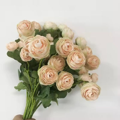 comprar Peonias artificiais soltas Pêssego Ranúnculo Peonias de seda Flores Bouquet Fabricação em linha
