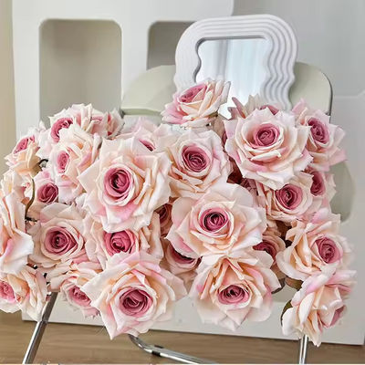comprar Venda no atacado Cheap Fux Flower 7 Head Silk Rose Bouquet Flor Artificial Rosa para Casa Decoração de Casamento Romântico Fabricação em linha