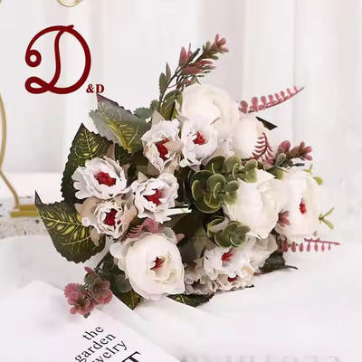 Bom preço. Atacado de alta qualidade Cravinho de peônia de cor natural Bouquet de flores artificiais Casamento Simulado Flores de rosa Plantas para decoração on-line