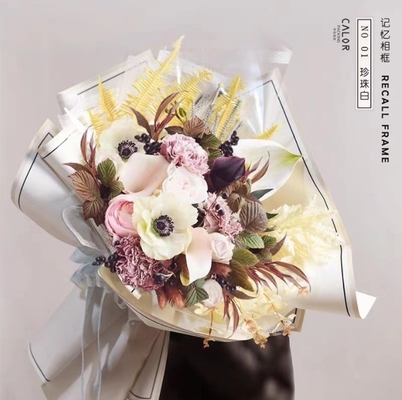 Bom preço. Novo material de papel de embrulho de flores, quadro de foto de memória, papel de embrulho de flores, borda de cores sólidas, papel eurasiático, embalagem de buquê de estilo coreano on-line