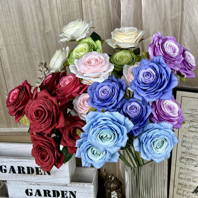 comprar Três mil imitações de rosas em camadas. Bouquets de flores reais e falsos para casamentos, decorações de flores de seda artificial de alta qualidade, decorações de sala de estar. Fabricação em linha