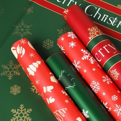Bom preço. Papel de embrulho de flores de Natal, Papel de embrulho de buquê de maçã na véspera de Natal, celófano à prova d'água de floco de neve, presentes de papel Ouya on-line