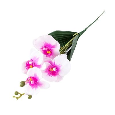 comprar A simulação flor de quatro cabeças Phalaenopsis casa decoração macia pequeno ramo decoração Phalaenopsis 3D cola toque flor artificial está vendendo bem através das fronteiras Fabricação em linha