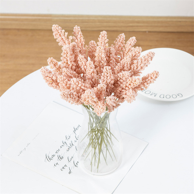 Bom preço. Bouquet de simulação de casamento de espuma de trigo ou de lavanda, flores artificiais artesanais, decoração de plantas transfronteiriças, adereços fotográficos on-line