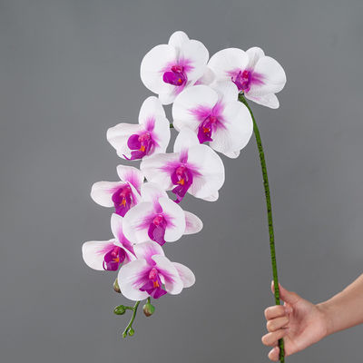comprar Flores simuladas com uma sensação realista e sofisticada, ornamentação floral de orquídeas borboleta artificial, decorações florais falsas, buquês de flores, flores de casamento Fabricação em linha