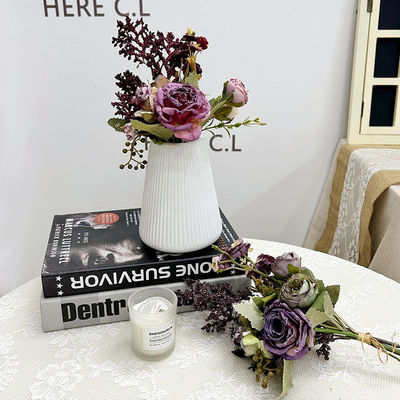 comprar Rosa grelhada ao estilo francês, simulação de mesa de flores, arranjo de flores, flor de mão, decoração de buquê de flores falsas. Fabricação em linha