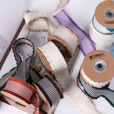 comprar Lótus Leaf Edge Mil Bird Grid Tecido da fita A adição perfeita para o seu DIY bolsas de roupa chapéus e acessórios Fabricação em linha