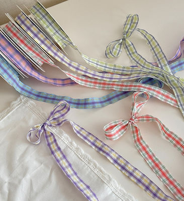 comprar DIY Artesanato Uso 1,5cm Primavera/Verão Cintas de Grelha Coloridas Eco-Amigável Bouquet de Flores Materiais de Tecelagem para Loja de Tecelagem Fabricação em linha