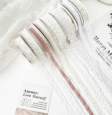 comprar Faixa de encaixe de Jacquard lavável 1.6cm Largura para DIY artesanal Batch Decoração de cabelo Bouquet de flores Torta amarrada Faixa de presente Fabricação em linha