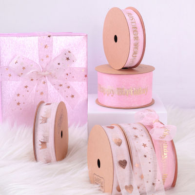 comprar 9cm/9m Faixa rosa do Dia das Crianças Perfeito para DIY Presentes portáteis Decoração de bolo de aniversário e caixa de presente Fabricação em linha