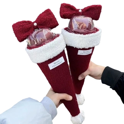 comprar Bouquet de Natal, Noite de Natal, Bouquet de maçã de cone de arco único, pacote de material feito à mão, presente de Natal online manufacture