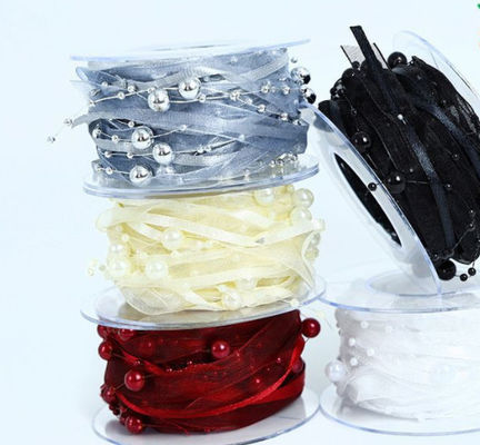 comprar Perla Love Yarn Perla Cadeia Faixa Material de embalagem de flores acessórios de cabelo de contas Regalo DIY Faixa 1cm / 5m Cor Rápida Fabricação em linha