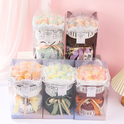 comprar Pequeno buquê romântico de flores de sabonete de rosas perfumadas, Festival Qixi, Dia dos Namorados, presente de aniversário, buquê de flores de sabonete do Dia da Mulher, transfronteiriço online manufacture