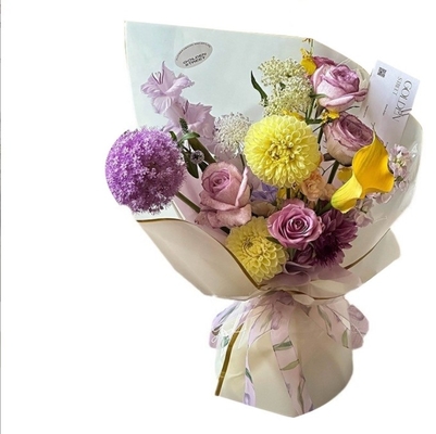 comprar Papel de Embrulho de Flores DIY Loja de Flores Qixi Flor de Íon Dourado em Papel Hansu com Borda Dourada e Filme Jelly online manufacture